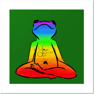 Yoga Bellies Meditation Rainbow Frog Posters and Art